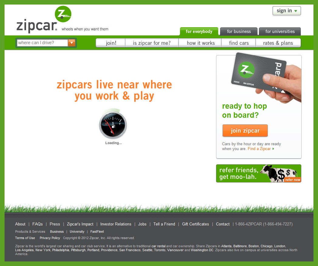 Thoughtful retail experience from Zipcar