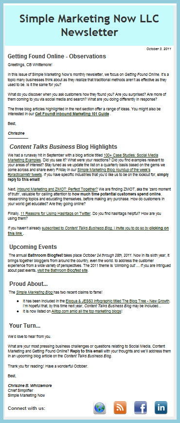 Simple Marketing Now News - Oct 2011