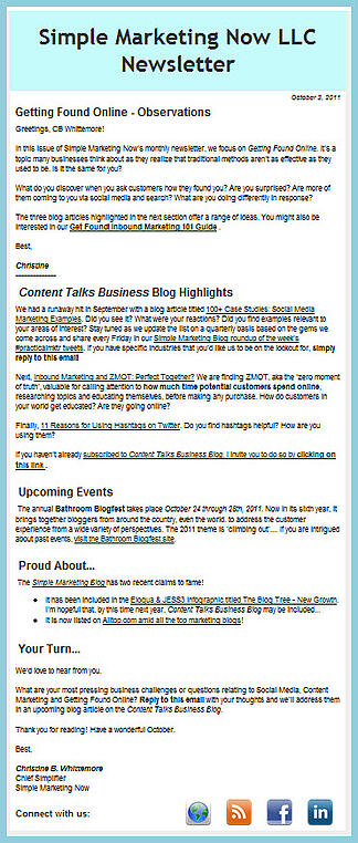 Simple Marketing Now News - Oct 2011