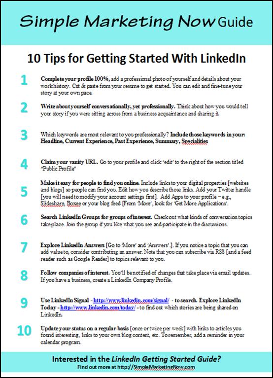 Ten Tips for Getting Started With LinkedIn