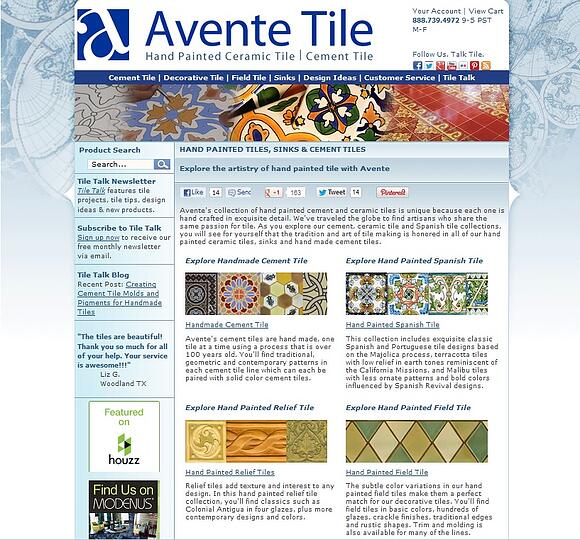 Avente Tile Home Page Screen Shot SMN Interview