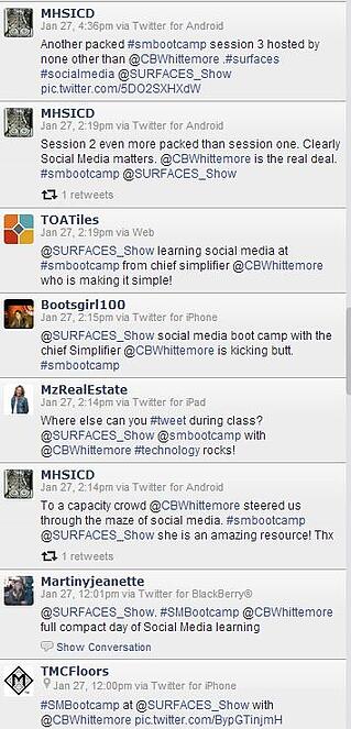 Surfaces 2014 Bootcamp Twitter