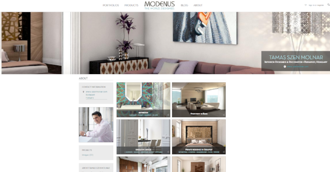 Within Portfolios, Explore Specific Designers on Modenus.com 3.0