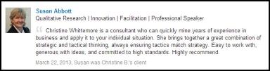 Susan Abbott Testimonial